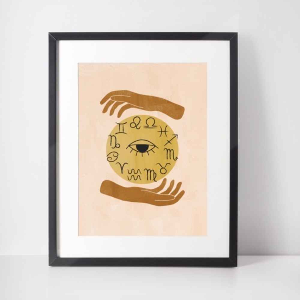 Wall Art Bohemian Celestial Hands Horoscope Print Poster Illustration Unframed - Picture 6 of 6